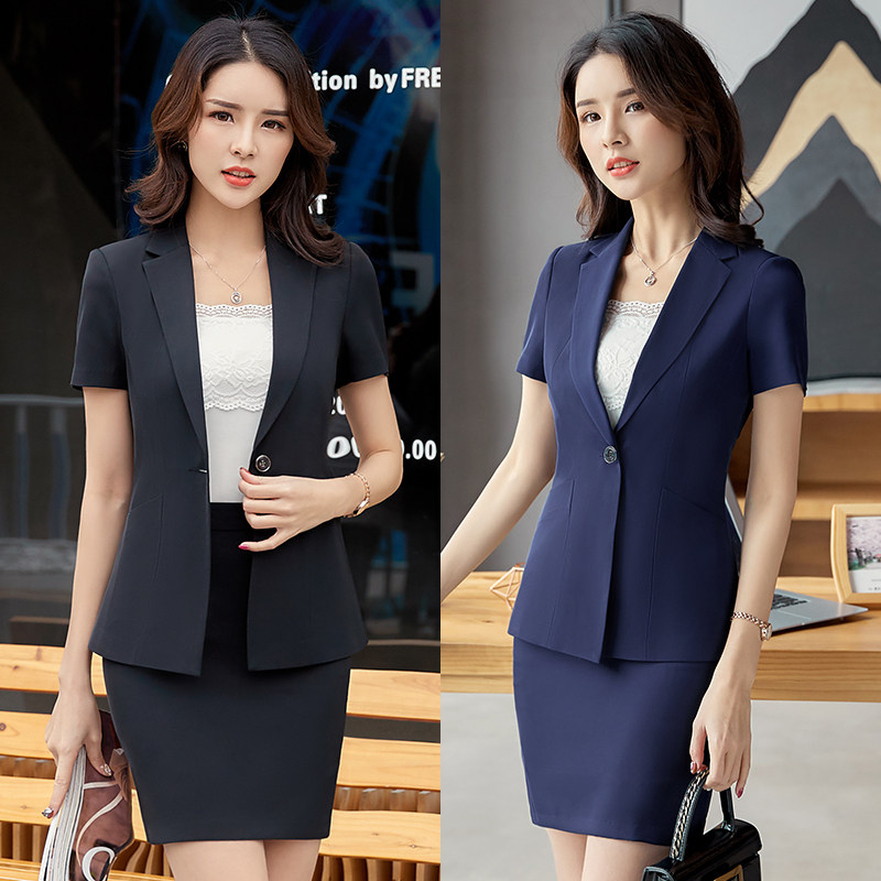 酒店工作服职业装套装女时尚气质修身西装夏面试正装西服工装套裙在类目 女装/女士精品, 套装/学生校服/工作制服, 职业女裙套装中 - 来自Buy2taobao.com提供专业的淘宝代购服务