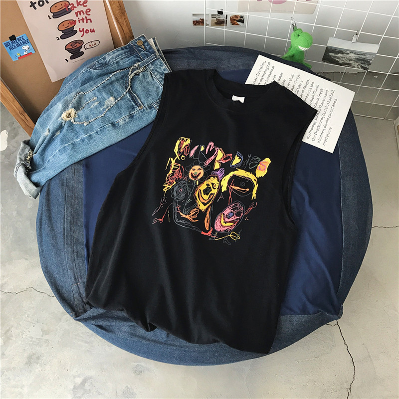 夏季新款宽松背心无袖学生男士休闲宽松圆领短袖背心TB217P25,男装背心/马甲,星座410(原411)