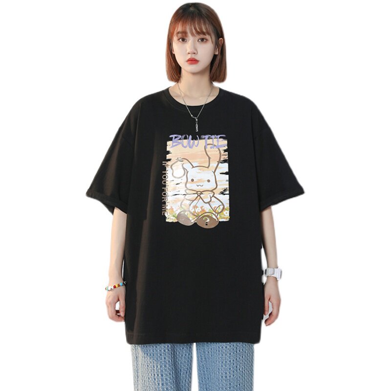 2025夏季情侣装纯棉短袖t恤宽松衣服ins潮流半袖潮牌T86P28,男装T恤,星座410(原411)