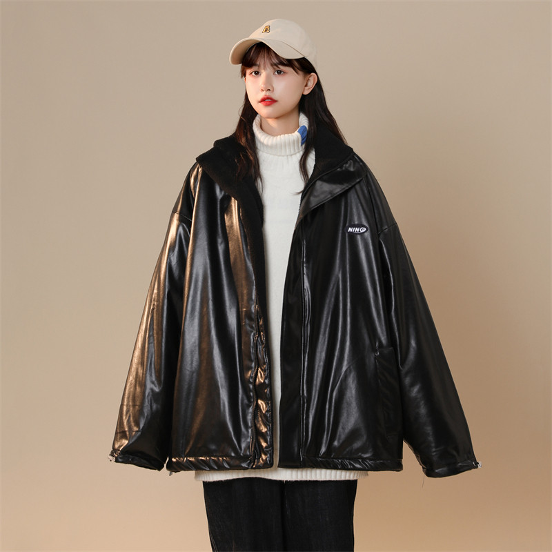 羊羔毛两面穿冬季棉袄中性风宽松加厚外套棉服加绒棉衣MY668P110,男装棉衣,星座410(原411)
