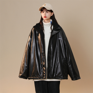 冬季两面穿立领外套宽松皮衣加厚棉服休闲羊羔毛棉衣MY668-P110图片