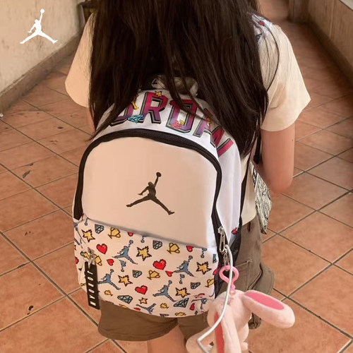 jordan飞人乔丹mini儿童学生运动户外满印双肩书包背包DZ3755-100