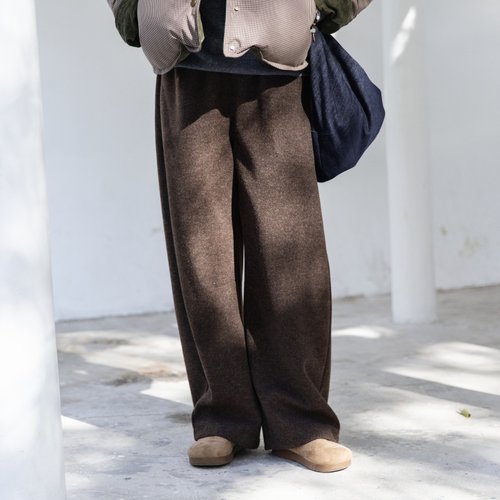 雨文她城原创复古休闲羊毛裤