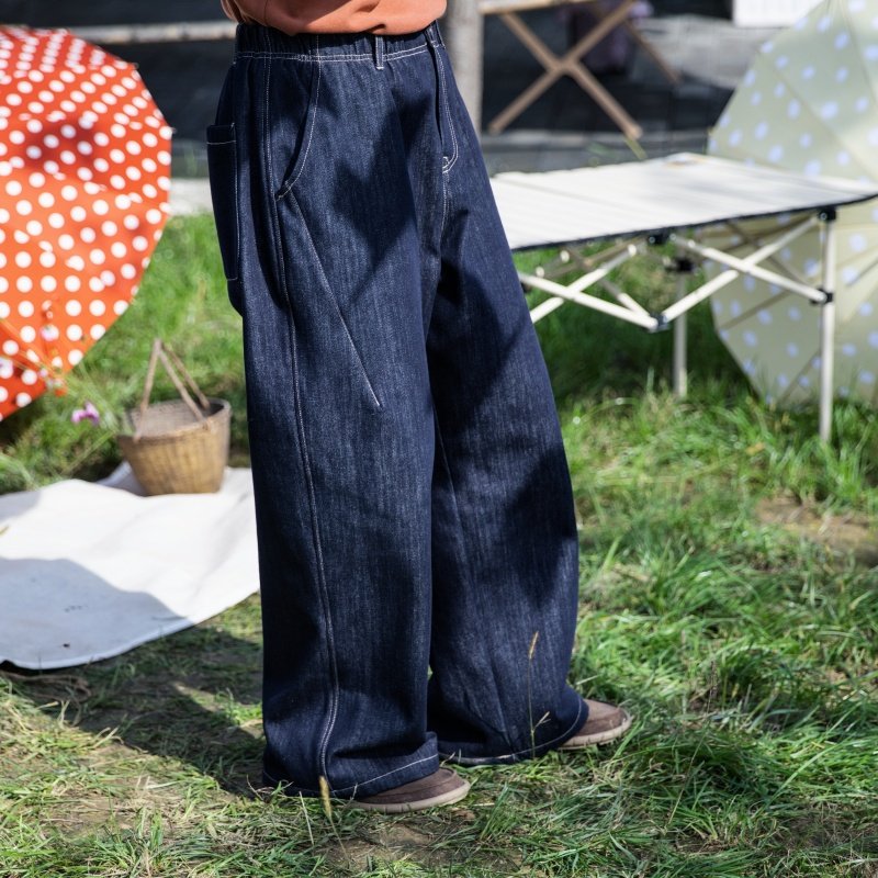 雨文她城原创女秋冬款不掉色复合绒纯棉休闲百搭深蓝牛仔裤,女装/女士精品,牛仔裤,淘宝优惠券,粉丝福利购,淘宝优惠卷