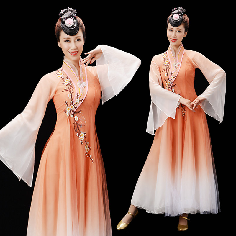 艺考烟花三月舞蹈服古典舞演出服装江南水乡伞舞扇子舞舞台装定制