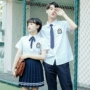 Đồng phục giáo viên trường hè phù hợp với áo sơ mi ngắn tay trường trung học phổ thông gió phiên bản tiếng Hàn của mẫu giáo phục vụ giáo viên mẫu giáo - Đồng phục trường học / tùy chỉnh thực hiện áo trẻ em