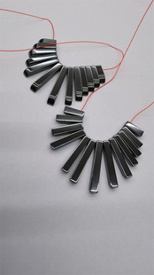 黑胆石赤铁矿长方形塔串十三排项链套链手工DIY饰品配件半宝石