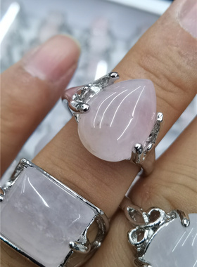 粉水晶杂款戒指盒装100个一盒欧美款送礼佳品宝石情侣款