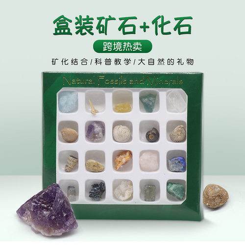 博物馆水晶矿石原石学生科普礼盒