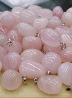 粉晶随形不定形项链吊坠半宝石