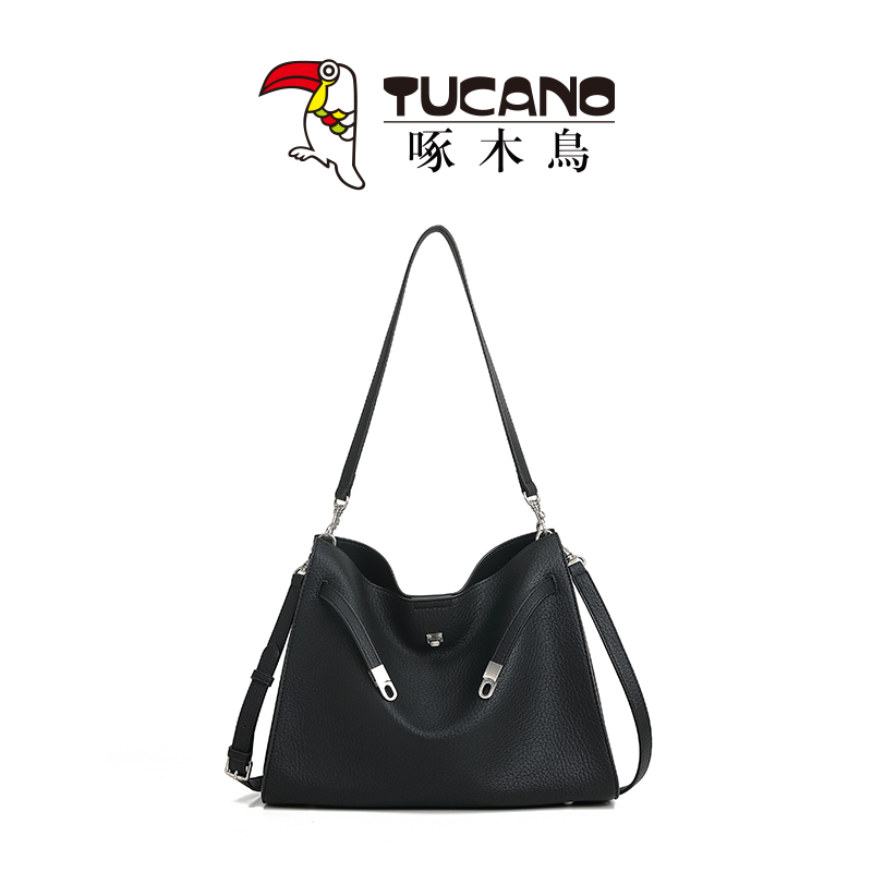 啄木鸟真皮牛皮子母包单肩斜挎包