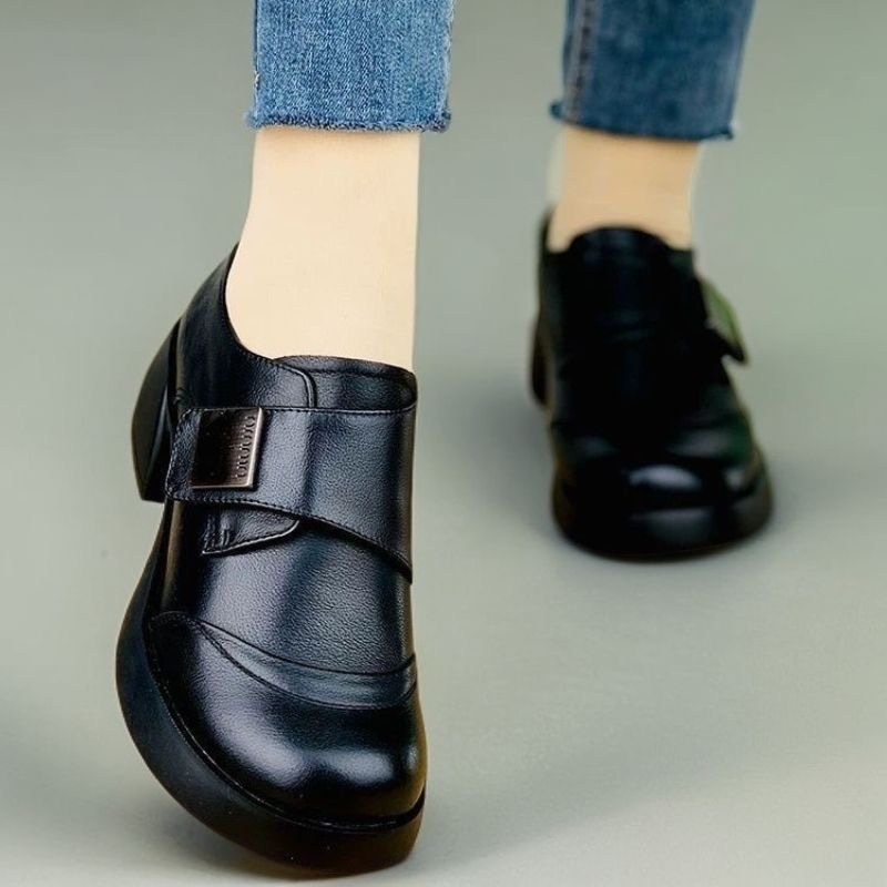 2026春季新款真皮单鞋女粗跟厚底防滑休闲深口百搭小皮鞋妈妈鞋,女鞋,深口单鞋,淘宝优惠券,粉丝福利购,淘宝优惠卷