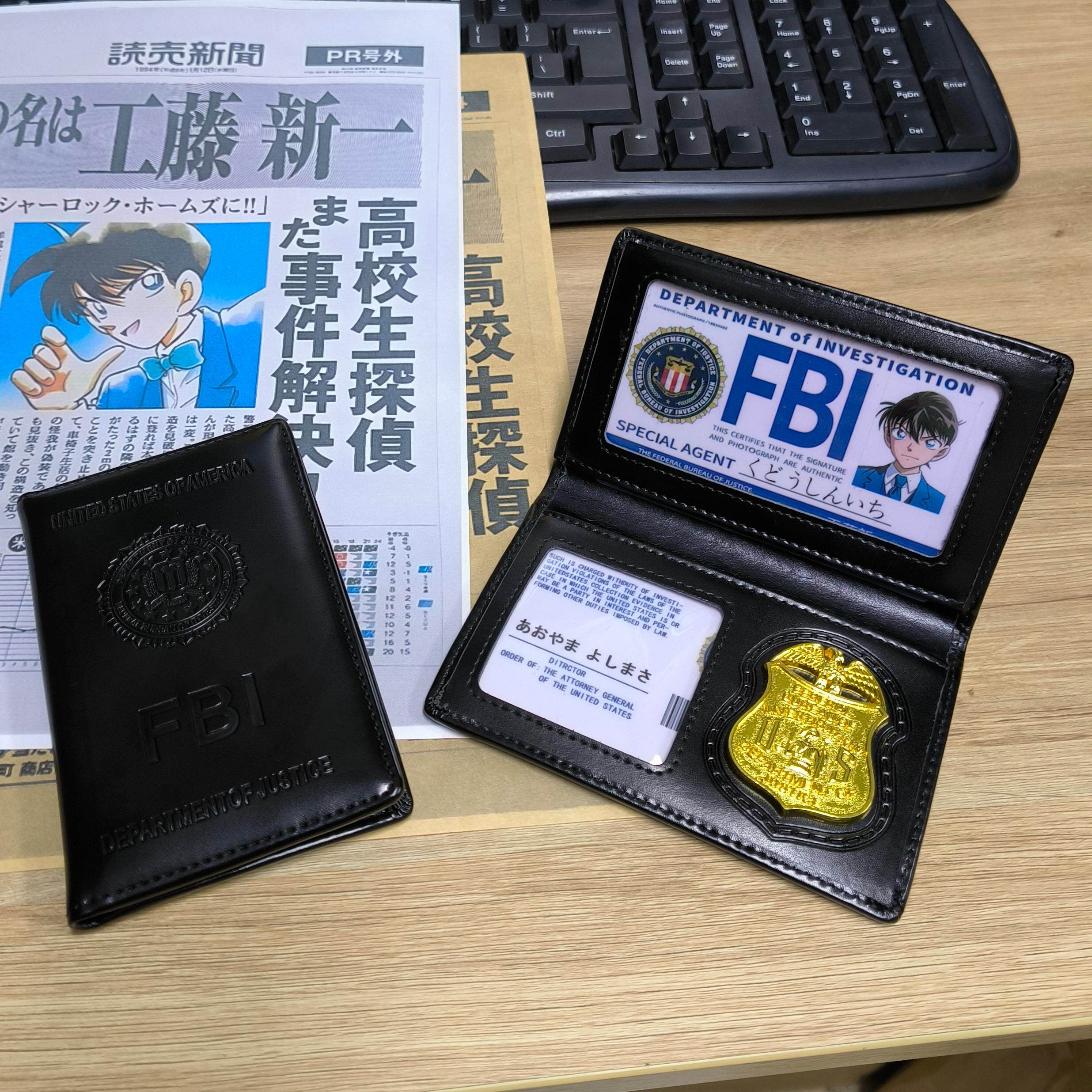 FBI真皮卡包COS动漫周边