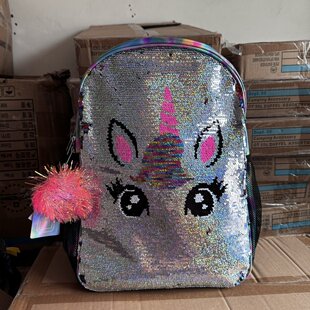 出口欧美尾单卡通可爱双肩包少女ins时尚背包亮片双肩包学生书包