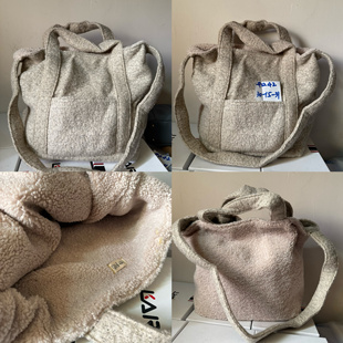 瑕疵品清货 休闲大容量毛呢包包女通勤百搭单肩包松弛感托特包