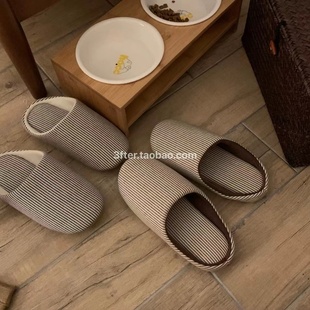 日式 防滑无声棉拖鞋 家居软底木地板棉拖鞋 男女情侣款 冬季 Chris