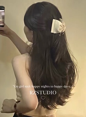 Chris ‘miu少女超温柔麂皮大蝴蝶抓夹 低饱和高级质感盘发发抓