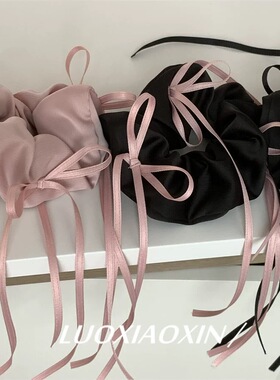 Chris 复古法式芭蕾风甜美蝴蝶结飘带小众大肠发圈发绳博主发饰