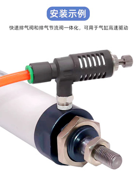 ASV410F-02-08S快速排气节流阀ASV310F-01-06S气缸接头ASV220F-M5