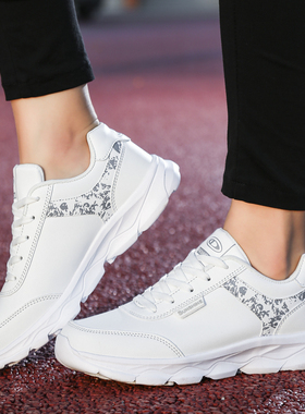 春季皮面防水品牌回鞋运动鞋学生跑步鞋平底休闲鞋女士软底小白鞋