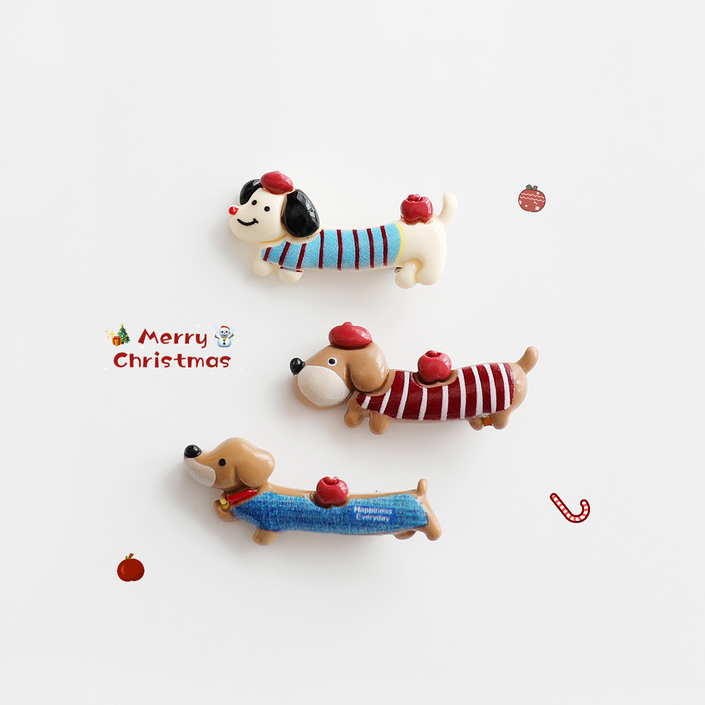 趣味卡通腊肠狗儿童发夹刘海夹