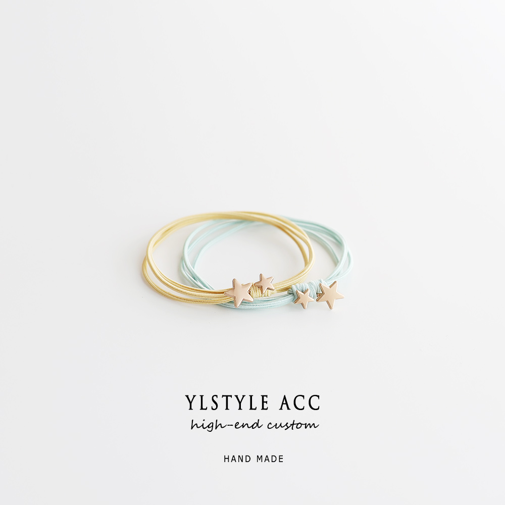 星星日韩合金大小爱心弹力头绳