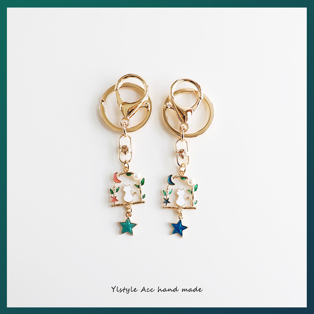 原创滴油可爱花园星空猫咪钥匙扣Airpods挂件包包U盘防丢挂饰配饰,服饰配件/皮带/帽子/围巾,钥匙扣,淘宝优惠券,粉丝福利购,淘宝优惠卷