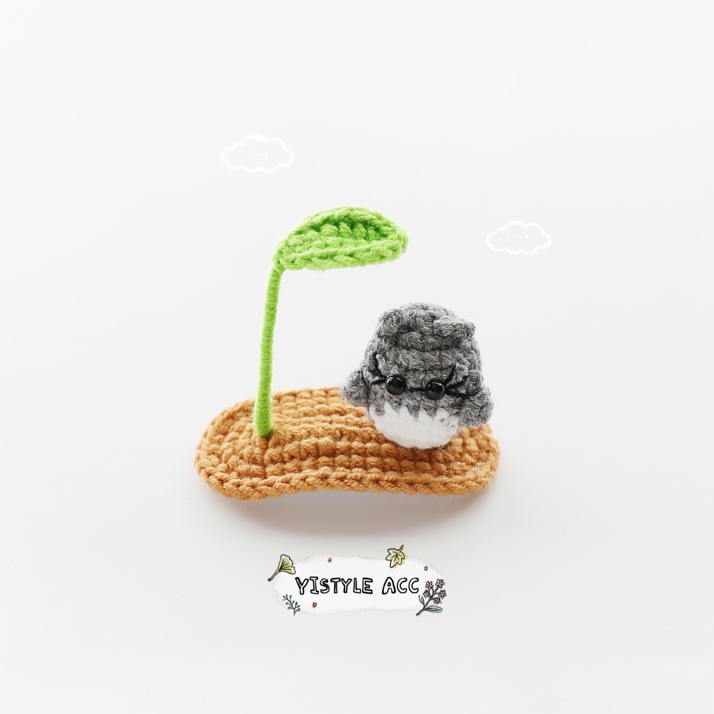 手工立体毛线钩织动物龙猫荷叶儿童BB夹刘海碎发夹边夹发卡头饰