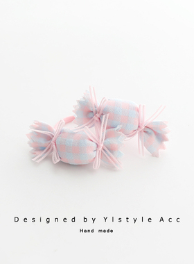 手作甜美格子糖果蝴蝶结对装头绳宝宝扎头发皮筋儿童发圈发饰皮套