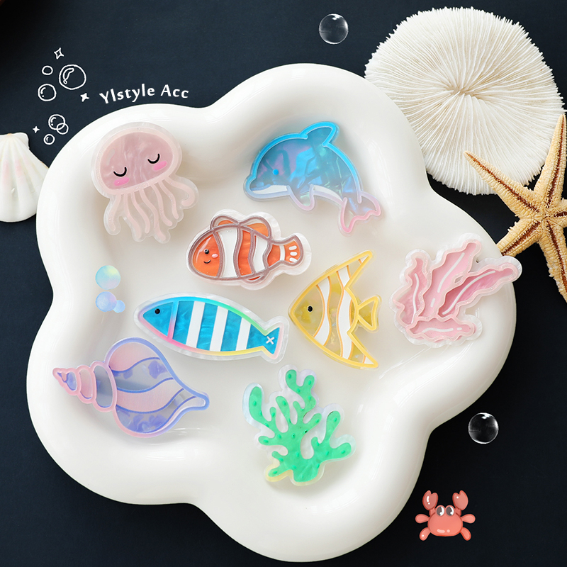 可爱小鱼少女风海星海豚发卡