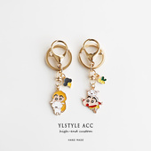 手作蜡笔小新卡通钥匙扣定制字母包包挂件学生配饰礼物情侣钥匙链