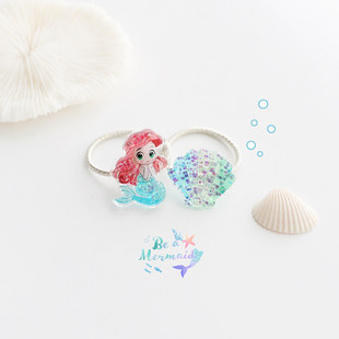 小雍家美人鱼贝壳儿童发圈宝宝皮筋少女扎头发皮套幼儿头绳发饰