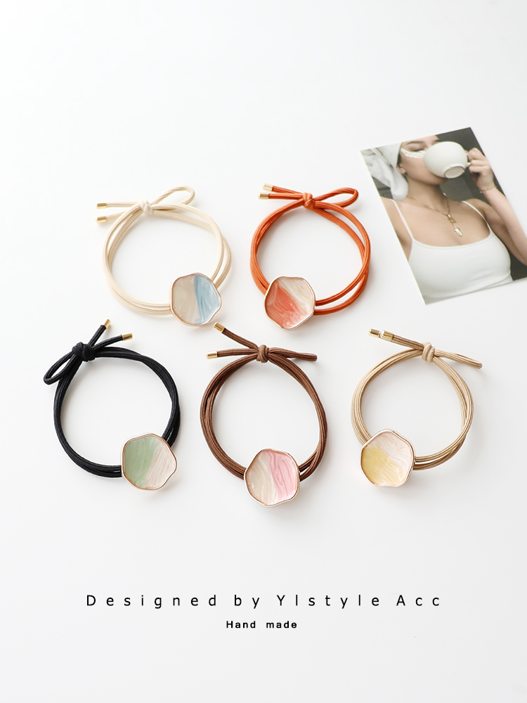 简约ins糖果色基础手工打结发圈渐变发绳高弹力法式森女系头绳皮