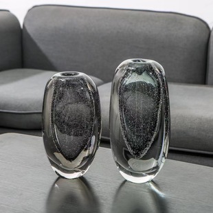 现代简约玻璃花瓶干花插花器家居客厅餐桌面样板间轻奢装 饰品摆件