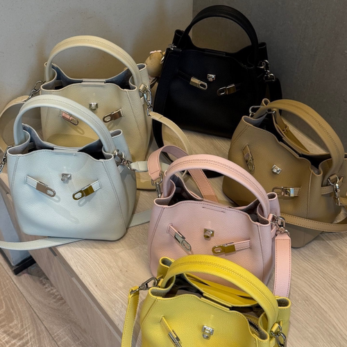 头层牛皮小众水桶包子母腋下包