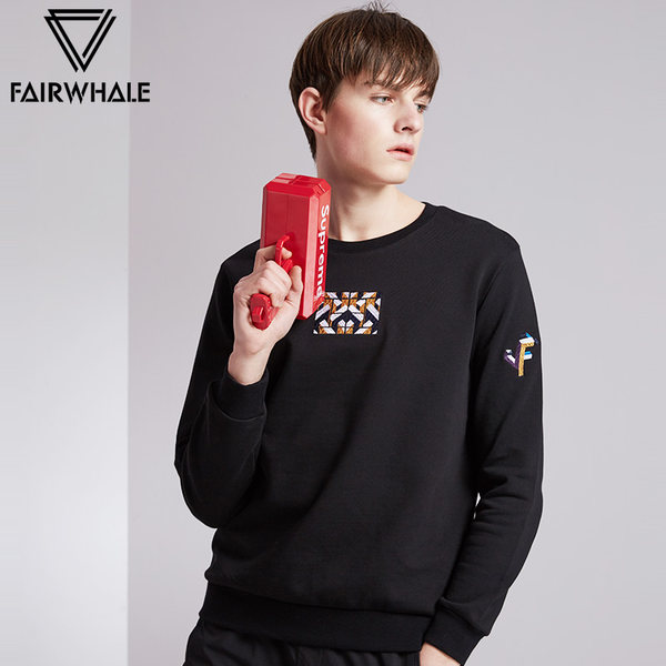 马克华菲 Mark Fairwhale 纯棉 男式圆领修身卫衣 天猫优惠券折后￥138包邮（￥198-60）