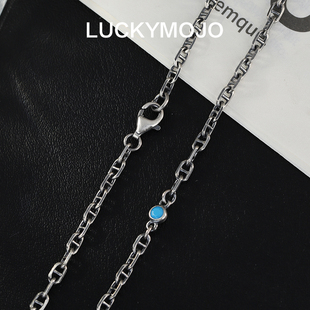 S925银项链小众复古百搭链条男生时尚设计感新潮个性款做旧