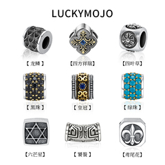 925纯银蛇年本命年转运珠手链女红绳配饰串珠男银吊坠路路通礼物