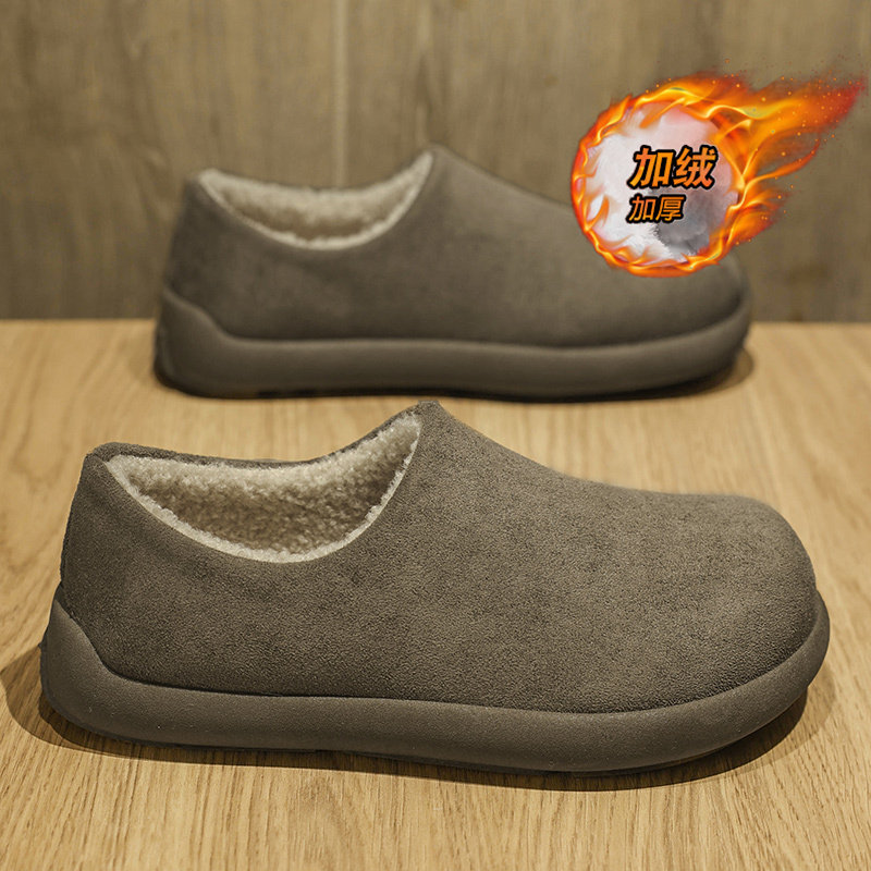 勃肯鞋男2025新款冬季加绒保暖棉鞋男士防滑一脚蹬皮毛一体雪地靴,流行男鞋,单鞋,淘宝优惠券,粉丝福利购,淘宝优惠卷