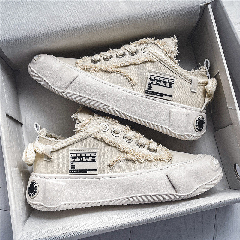 小丑帆布鞋男士夏季运动跑步低帮青少年百搭潮鞋丑萌憨憨厚底板鞋