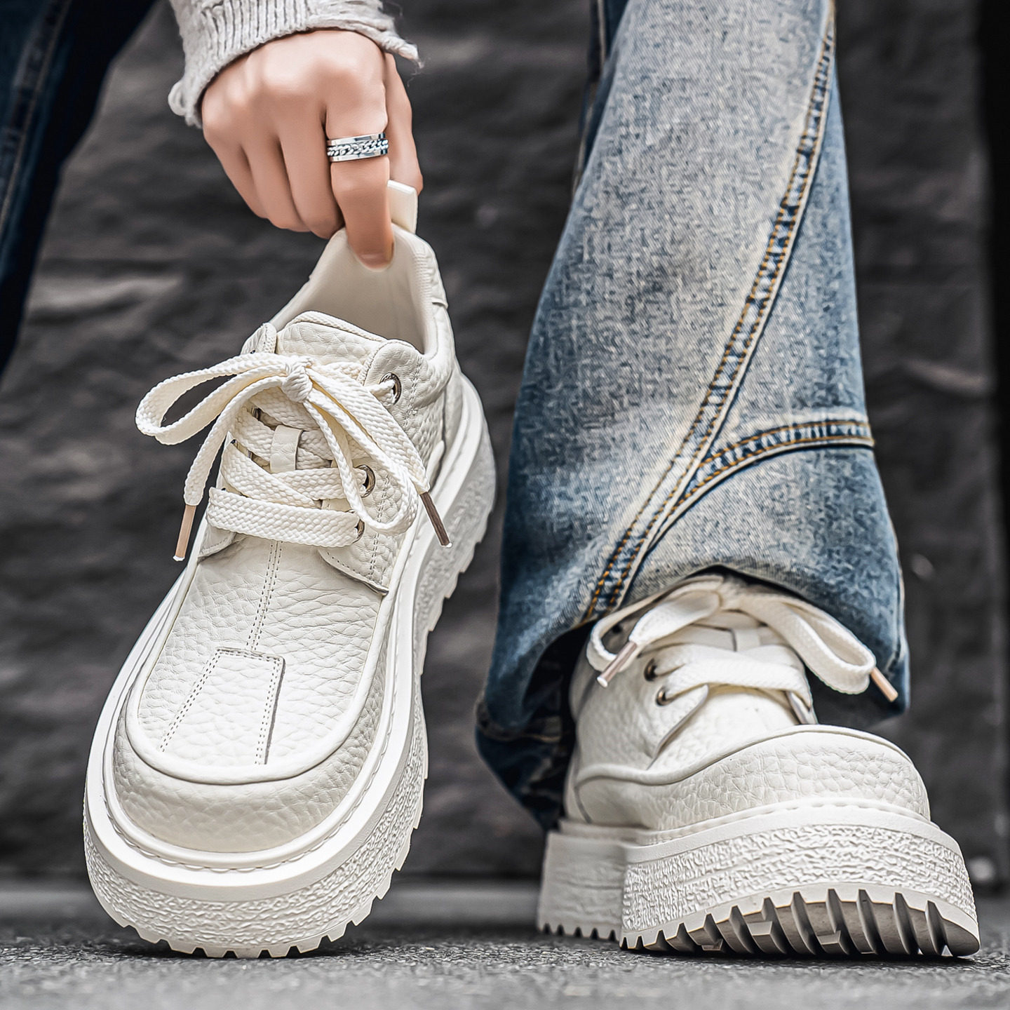 马丁靴男鞋冬季潮流百搭厚底工装板鞋男士皮面增高休闲鞋2025新款,流行男鞋,时尚休闲鞋,淘宝优惠券,粉丝福利购,淘宝优惠卷