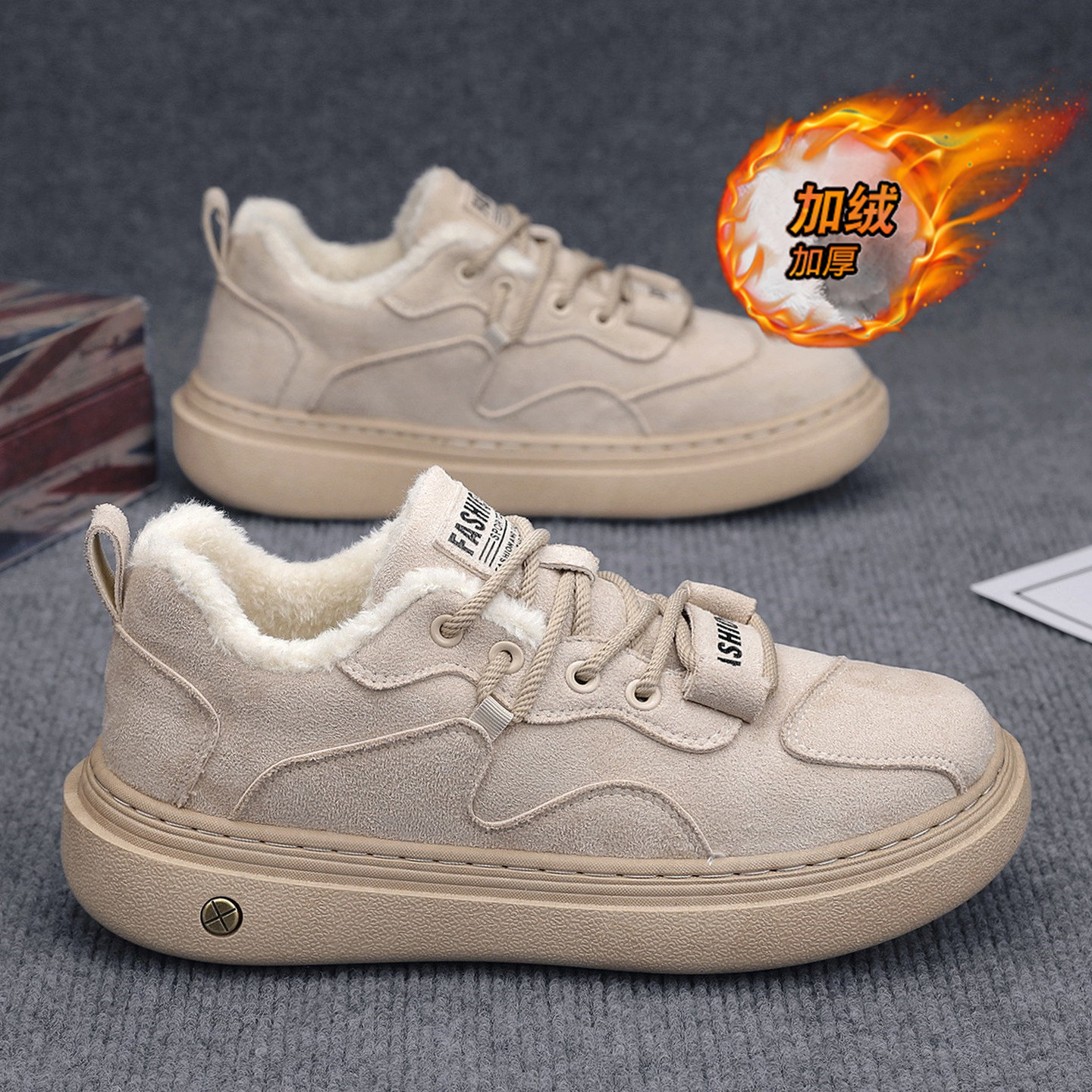 男鞋冬季2025新款加绒保暖户外防寒东北棉鞋男士运动休闲阿甘板鞋
