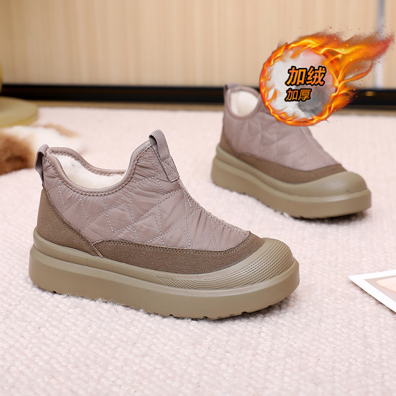 棉鞋女冬季加绒加厚中老年保暖健步鞋老北京一脚蹬防水防滑妈妈鞋