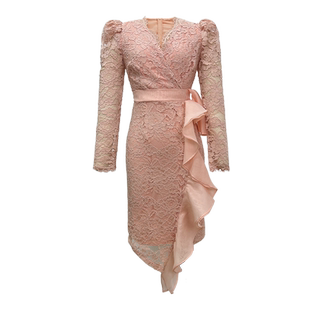 party小礼服甜辣宴会洋装欧货2026秋款新款年会法式蕾丝连衣裙女