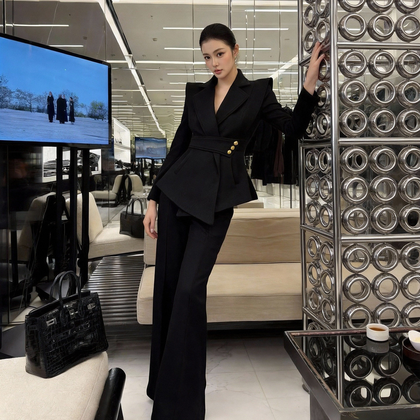 重要场合气质修身显瘦黑色外套女春季新款精致时尚高级感职业西装