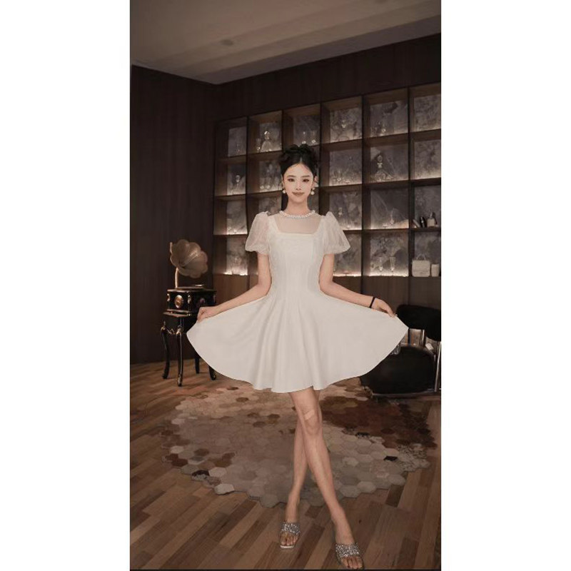 法式名媛风超仙洋气小礼服小个子甜美优雅修身设计感小众A字裙