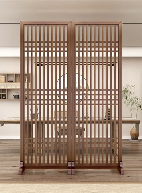 屏风隔断客厅实木仿古隔断栏栅新中式日式简易装饰镂空入户门遮挡