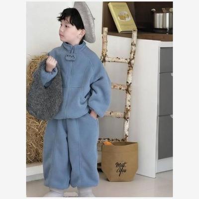 男童冬装加绒加厚套装卫衣卫裤