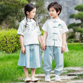 六一儿童演出服装夏小学生中国风班服民国国学男童女童汉服表演服