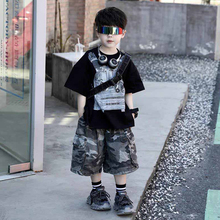 男童夏季套装2025新款儿童夏装时髦洋酷帅气短袖迷彩小男孩衣服潮